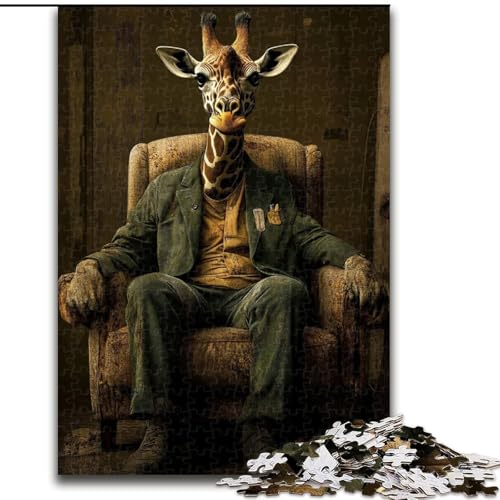 Puzzle mit 1000 Teilen für Erwachsene, Giraffenkunst, Stressabbau, schwierige Herausforderung, Wichtelgeschenke für Kinder ab 14 Jahren (Größe 50x75cm) von LYXIANY