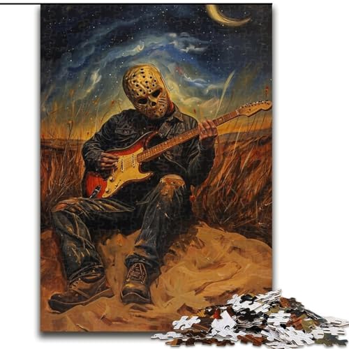 Puzzle mit 1000 Teilen für Erwachsene, Gitarre Spielen unter den Sternen, pädagogisches Denkspiel, künstlerische Heim- und Bürodekoration, ab 14 Jahren (Größe 50x75cm) von LYXIANY