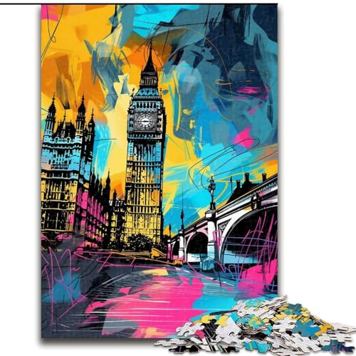 Puzzle mit 1000 Teilen für Erwachsene, Graffiti Big Ben, Holzpuzzle, interaktives Familienspiel, Denksportaufgabe, Lernspielzeug, Größe 50x75cm Puzzle mit 1000 Teilen für Erwachsene, Graffiti Big Ben, Holzpuzzle, interaktives Familienspiel, Denksportaufgabe, Lernspielzeug, Größe 50x75cm von LYXIANY