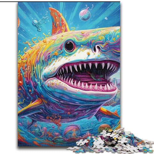 Puzzle mit 1000 Teilen für Erwachsene, Hai-Puzzle aus Pappe, Denkspiel für Teenager, 26x38cm Puzzle mit 1000 Teilen für Erwachsene, Hai-Puzzle aus Pappe, Denkspiel für Teenager, 26x38cm von LYXIANY