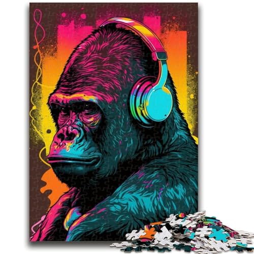 Puzzle mit 1000 Teilen für Erwachsene, Kopfhörer, Gorilla, Gehirn-Intelligenz-Herausforderung, süchtig machendes Spielzeug, lustiges Geschenk für Kinder ab 14 Jahren, 50x75cm Puzzle mit 1000 Teilen für Erwachsene, Kopfhörer, Gorilla, Gehirn-Intelligenz-Herausforderung, süchtig machendes Spielzeug, lustiges Geschenk für Kinder ab 14 Jahren, 50x75cm von LYXIANY
