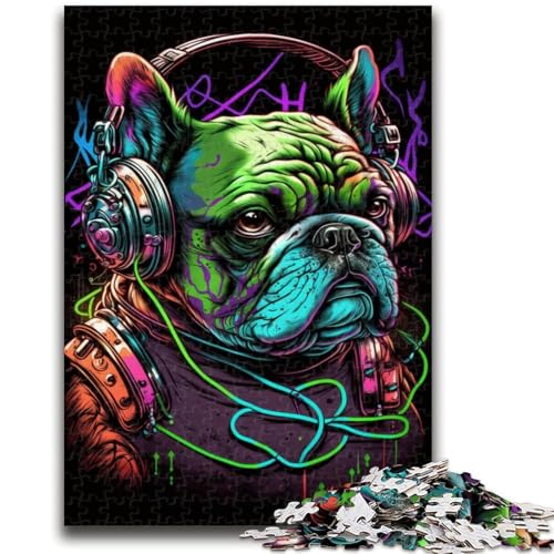 Puzzle mit 1000 Teilen für Erwachsene, Kopfhörer-Bulldogge, pädagogisches Familienspiel mit vollständig ineinandergreifenden, zufällig geformten Teilen, 50x75cm Puzzle mit 1000 Teilen für Erwachsene, Kopfhörer-Bulldogge, pädagogisches Familienspiel mit vollständig ineinandergreifenden, zufällig geformten Teilen, 50x75cm von LYXIANY