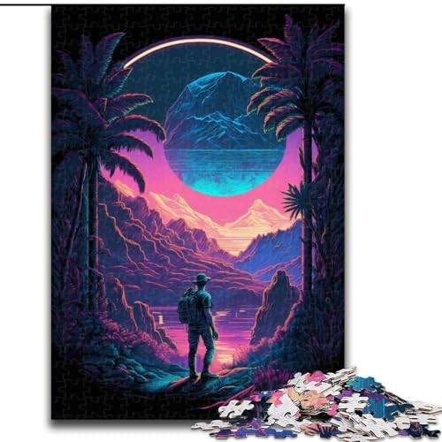 Puzzle mit 1000 Teilen für Erwachsene, Landschaft auf einem fremden Planeten, Holzpuzzle, interaktives Familienspiel, Denksportaufgabe, Lernspielzeug, Größe 50x75cm von LYXIANY