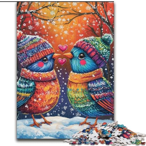 Puzzle mit 1000 Teilen für Erwachsene, Love Birds-Puzzle aus Holz, Familieninteraktion und Gehirnherausforderung, Familienaktivitätsherausforderung, Größe 50x75cm von LYXIANY