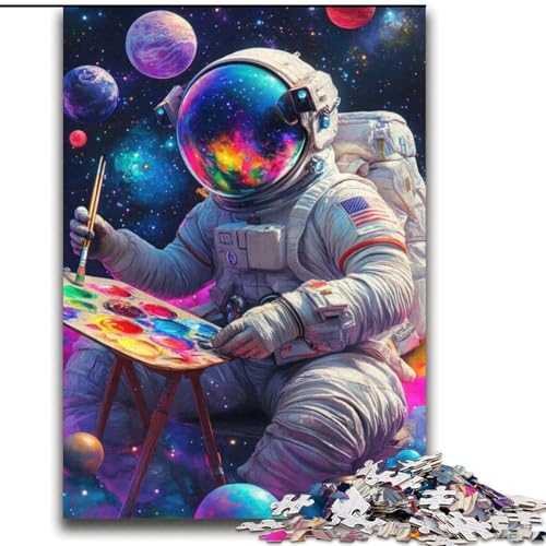 Puzzle mit 1000 Teilen für Erwachsene, Maler, Astronaut, Stressabbau, schwierige Herausforderung, jedes Teil ist einzigartig – anspruchsvolles Familienspiel, 38x52cm von LYXIANY