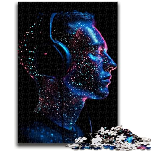 Puzzle mit 1000 Teilen für Erwachsene, Menschen, die Musik hören, helfen dem Gehirn beim Trainieren, süchtig machendes Spielzeug zur Förderung der Geduld, geeignet für Paare, 50x75cm von LYXIANY