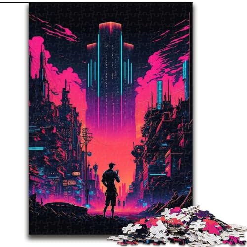 Puzzle mit 1000 Teilen für Erwachsene, Neon Cities, Unmögliches Puzzle für Erwachsene, anspruchsvolles Denkspiel, Familienaktivität, Heimdekoration, Größe 38x26cm von LYXIANY