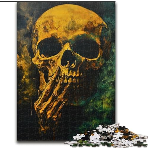 Puzzle mit 1000 Teilen für Erwachsene, Smoky Skull Puzzle, anspruchsvolles Denkspiel, Familienaktivität, Heimdekoration, (Größe 26x38cm) von LYXIANY