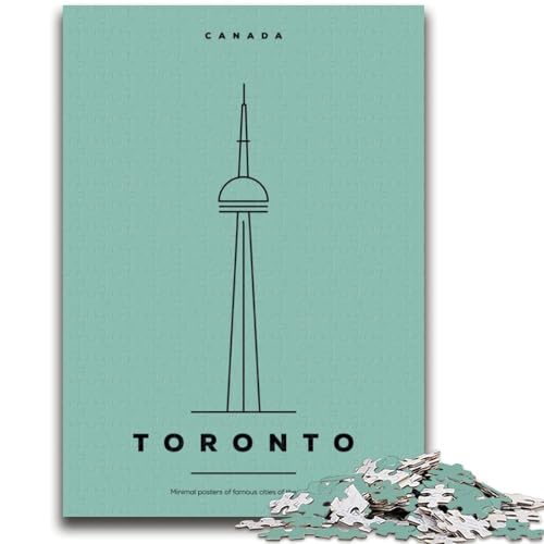 Puzzle mit 1000 Teilen für Erwachsene, Toronto, Ontario, Herausforderung für die Gehirnintelligenz, süchtig machendes Spielzeug, Geburtstagsgeschenk, Geschenke, Wandkunst (Größe 38x26cm) von LYXIANY