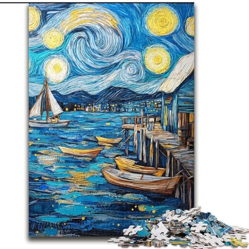 Puzzle mit 1000 Teilen für Erwachsene, Van Gogh-Nachthimmel, aus Holz, perfekte DIY-Kunstdekoration oder Geburtstagsgeschenk, Größe 50x75cm, Denkspiel für Teenager Puzzle mit 1000 Teilen für Erwachsene, Van Gogh-Nachthimmel, aus Holz, perfekte DIY-Kunstdekoration oder Geburtstagsgeschenk, Größe 50x75cm, Denkspiel für Teenager von LYXIANY