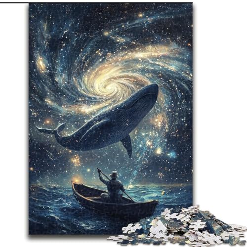 Puzzle mit 1000 Teilen für Erwachsene, Wale im Weltraum, anspruchsvolles Denkspiel, Familienaktivität, Heimdekoration, (Größe 50x75cm) von LYXIANY