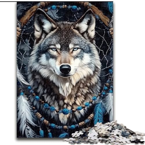 Puzzle mit 1000 Teilen für Erwachsene, Wolfspuzzle aus Holz, Denkspiel für Teenager, Größe 50x75cm von LYXIANY