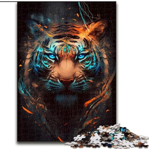 Puzzle mit 1000 Teilen für Erwachsene, Wütender Tiger, Größe 50x75cm, perfekt für Familienfeiern, Geburtstage, Feiertage von LYXIANY
