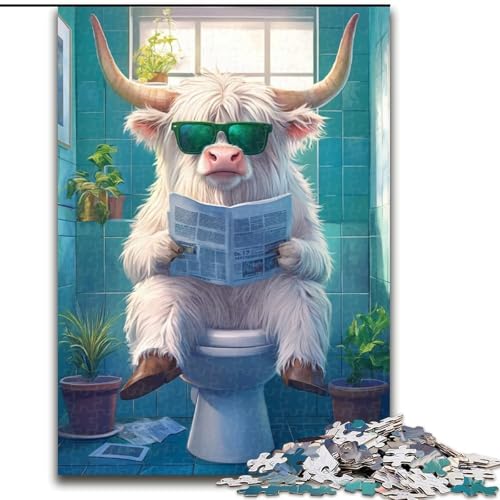 Puzzle mit 1000 Teilen für Erwachsene, Yak Go Toilet, Kartonpuzzle, Größe: 38x26cm, anspruchsvolles Denkspiel für Teenager, Spaß für den Spieleabend mit der Familie von LYXIANY