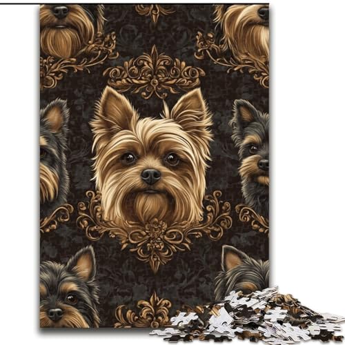 Puzzle mit 1000 Teilen für Erwachsene, Yorkshire-Terrier-Collage, Familienspiel zum Stressabbau, schwierige Herausforderung, stärkt die Liebe zwischen Paaren (Größe 26x38cm) von LYXIANY