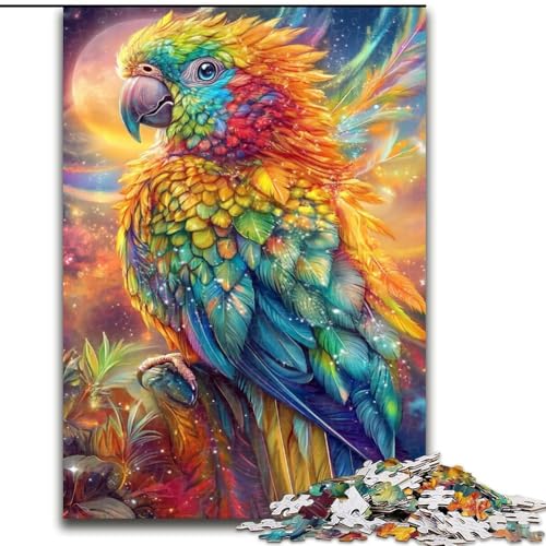 Puzzle mit 1000 Teilen für Erwachsene, buntes Papageien-Puzzle aus Holz, Spaß für Zuhause, Geburtstagsgeschenk, Reisegeschenk, Größe 50x75cm von LYXIANY