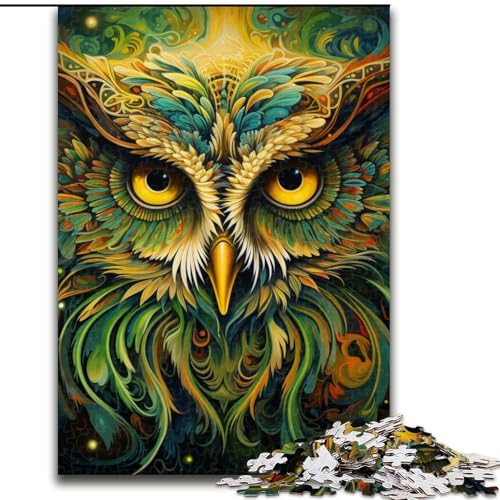 Puzzle mit 1000 Teilen für Erwachsene, farbenfrohes Eulen-Kunstpuzzle aus Pappe, Denkspiel für Teenager, 26x38cm Puzzle mit 1000 Teilen für Erwachsene, farbenfrohes Eulen-Kunstpuzzle aus Pappe, Denkspiel für Teenager, 26x38cm von LYXIANY