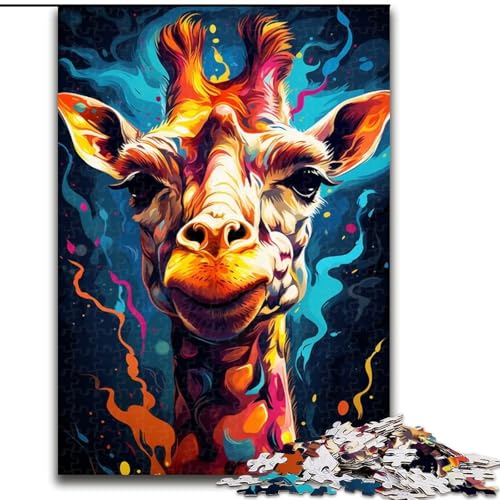 Puzzle mit 1000 Teilen für Erwachsene, farbenfrohes Giraffengemälde, Holzpuzzle, Größe 50x75cm, Halloween, Weihnachten, Geburtstag Puzzle mit 1000 Teilen für Erwachsene, farbenfrohes Giraffengemälde, Holzpuzzle, Größe 50x75cm, Halloween, Weihnachten, Geburtstag von LYXIANY