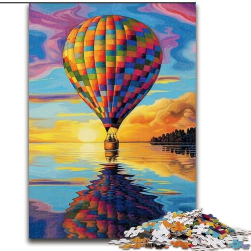 Puzzle mit 1000 Teilen für Erwachsene, farbenfrohes Heißluftballon-Kunst-Holzpuzzle, Größe: 50x75cm, anspruchsvolles Denkspiel für Teenager, Spaß für den Spieleabend mit der Familie von LYXIANY