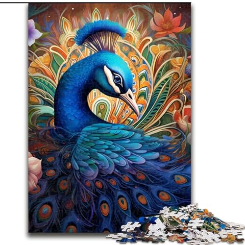 Puzzle mit 1000 Teilen für Erwachsene, farbenfrohes Pfauen-Kunstpuzzle aus Pappe, Denkspiel für Teenager, 26x38cm Puzzle mit 1000 Teilen für Erwachsene, farbenfrohes Pfauen-Kunstpuzzle aus Pappe, Denkspiel für Teenager, 26x38cm von LYXIANY