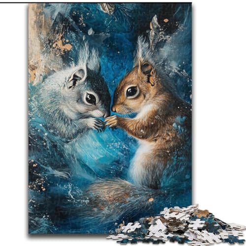 Puzzle mit 1000 Teilen für Erwachsene, kosmisches Eichhörnchen-Puzzle, anspruchsvolles Denkspiel, Familienaktivität, Heimdekoration, (Größe 26x38cm) von LYXIANY
