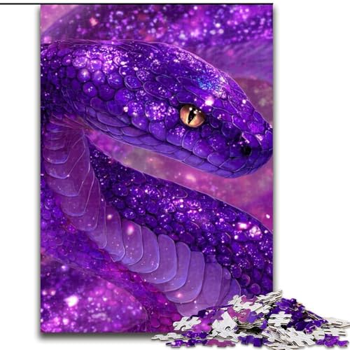 Puzzle mit 1000 Teilen für Erwachsene, lila Schlangen-Puzzle aus Holz, perfekt für Teenager und Sammler, ideale Heimdekoration und Reisegeschenk, Größe 50x75cm Puzzle mit 1000 Teilen für Erwachsene, lila Schlangen-Puzzle aus Holz, perfekt für Teenager und Sammler, ideale Heimdekoration und Reisegeschenk, Größe 50x75cm von LYXIANY