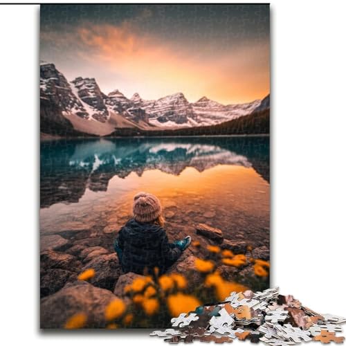 Puzzle mit 1000 Teilen für Erwachsene, wunderschöne Berge und Seen, anspruchsvolles Denkspiel, Familienaktivität, Heimdekoration, (Größe 26x38cm) von LYXIANY