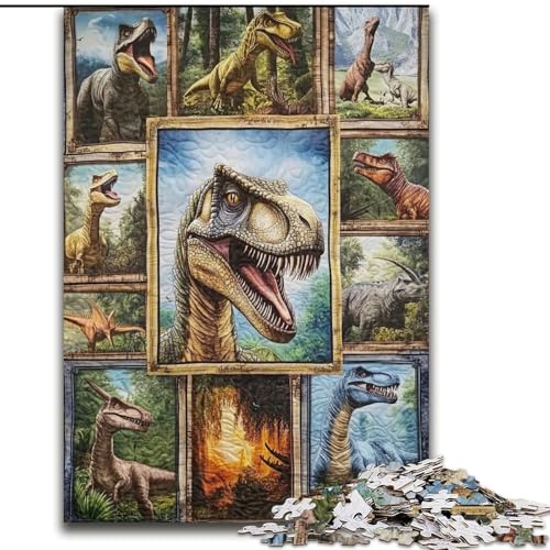 Puzzle mit 1000 Teilen für Erwachsene,Dinosaurier-Collage aus Holz,perfektes Weihnachts- und Neujahrsgeschenk,Feiertagsgeschenk,Größe 50x75cm,für Feiertage,Geburtstage und Spieleabende mit der Familie von LYXIANY