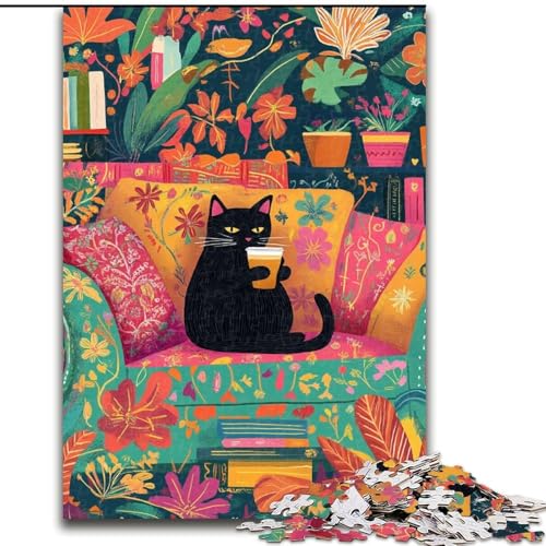 Puzzle mit 1000 Teilen für Erwachsene,Schwarze Katze auf dem Sofa,aus Holz,perfekte DIY-Kunstdekoration oder Geburtstagsgeschenk,anspruchsvolles Denkspiel – entspannendes Spielzeug für Teenager Puzzle mit 1000 Teilen für Erwachsene,Schwarze Katze auf dem Sofa,aus Holz,perfekte DIY-Kunstdekoration oder Geburtstagsgeschenk,anspruchsvolles Denkspiel – entspannendes Spielzeug für Teenager von LYXIANY
