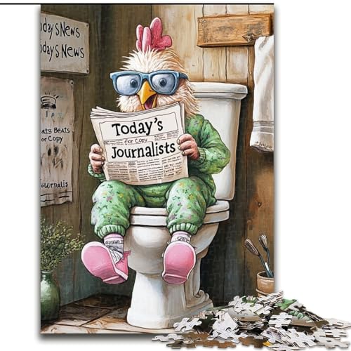 Puzzle mit 1000 Teilen für Erwachsene „Rooster Go Toilet“, Papppuzzle, Denkspiel für Teenager, 26x38cm Puzzle mit 1000 Teilen für Erwachsene „Rooster Go Toilet“, Papppuzzle, Denkspiel für Teenager, 26x38cm von LYXIANY