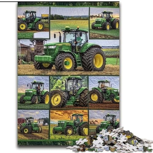 Puzzle mit 1000 Teilen für Erwachsene mit landwirtschaftlichem Gerät und Traktor, anspruchsvolles Spiel und Familienspiel mit passendem Poster und Quizblatt (26x38cm) von LYXIANY