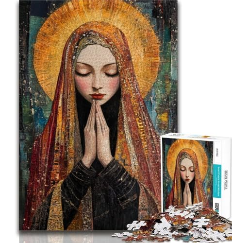 Puzzle mit 1000 Teilen für Erwachsene zum Thema Jungfrau Maria, anspruchsvoll zu vervollständigen, Aber unterhaltsam und humorvoll, einzigartige Heimdekoration und Geschenke, 38x26cm von LYXIANY