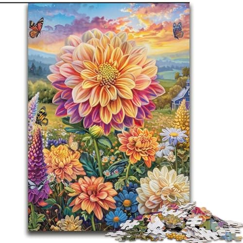 Puzzle mit 1000 Teilen für Jugendliche, Bauernhof, Blumenmeer, für Kinder ab 14 Jahren, entspannendes, intellektuelles Lernspielzeug, tolles Geschenk (Größe 26x38cm) von LYXIANY