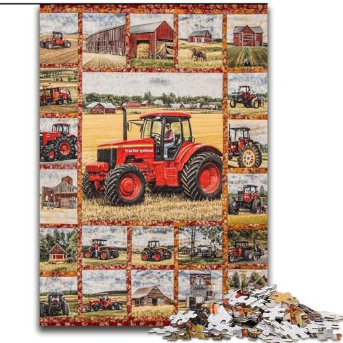 Puzzle mit 1000 Teilen für Jugendliche, Traktor mit landwirtschaftlichen Geräten, für Kinder ab 14 Jahren, entspannendes, intellektuelles Lernspielzeug, tolles Geschenk (Größe 26x38cm) von LYXIANY