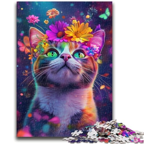 Puzzle mit 1000 Teilen für Teenager, Blumen und Katzen, Lernspielzeug, Spaß bei Aktivitäten zu Hause, Geburtstagsgeschenk, Reisegeschenk, 50x75cm von LYXIANY