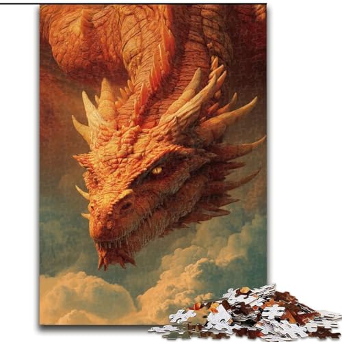 Puzzle mit 1000 Teilen für Teenager, Fantasy-Drache, Dekomprimierendes intellektuelles Lernspielzeug, Geburtstagsgeschenk, Geschenke, Wandkunst (Größe 50x75cm) von LYXIANY