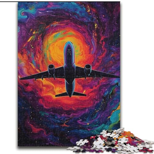 Puzzle mit 1000 Teilen für Teenager, Farbflugzeug, anspruchsvolles Spiel und Familienspiel, EIN Kunstwerk für 14-Jährige (Größe 50x75cm) von LYXIANY