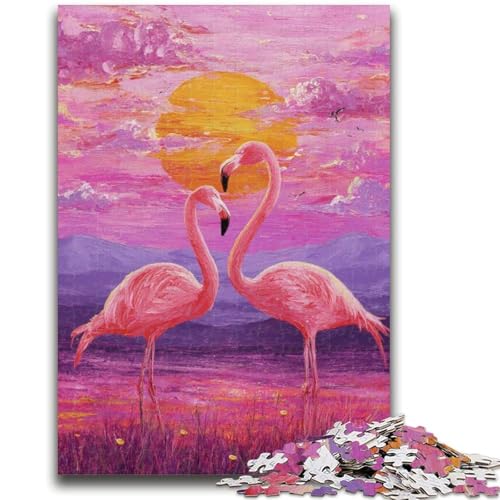 Puzzle mit 1000 Teilen für Teenager, Flamingo-Paar, geeignet für Kinder ab 14 Jahren, anspruchsvolles Spiel, tolles Geschenk zum Spielen, 50x75cm von LYXIANY