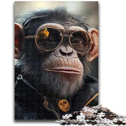 Puzzle mit 1000 Teilen für Teenager, Geschenke, Schimpanse mit Sonnenbrille, für Kinder ab 14 Jahren, Quizspiel, Spaß bei Aktivitäten zu Hause, Geburtstagsgeschenk, Reisegeschenke, 50x75cm Puzzle mit 1000 Teilen für Teenager, Geschenke, Schimpanse mit Sonnenbrille, für Kinder ab 14 Jahren, Quizspiel, Spaß bei Aktivitäten zu Hause, Geburtstagsgeschenk, Reisegeschenke, 50x75cm von LYXIANY
