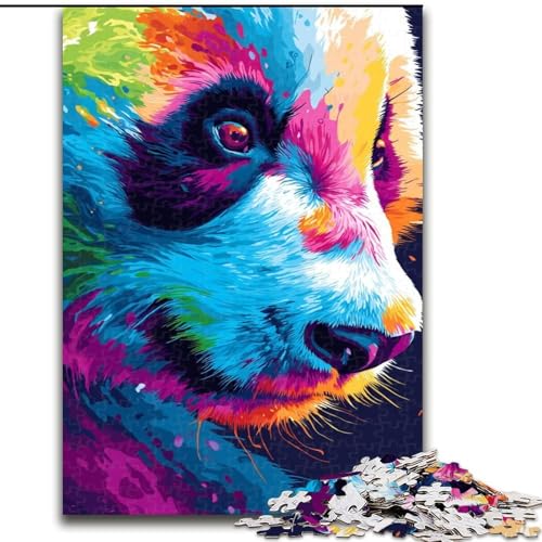 Puzzle mit 1000 Teilen für Teenager, Geschenke, Tier-Panda-Kunst, geeignet für Kinder ab 14 Jahren, Heimdekoration, tolles Geschenk für die ganze Familie (Größe 26x38cm) von LYXIANY