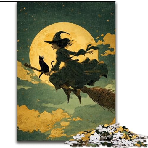 Puzzle mit 1000 Teilen für Teenager, Hexe, Dekomprimierendes intellektuelles Lernspielzeug, Geburtstagsgeschenk, Geschenke, Wandkunst (Größe 50x75cm) von LYXIANY