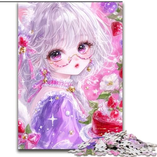 Puzzle mit 1000 Teilen für Teenager, Katze und Anime-Mädchen, Stressabbau mit vollständig ineinandergreifenden, zufällig geformten Teilen für Kinder ab 14 Jahren (Größe 50x75cm) von LYXIANY