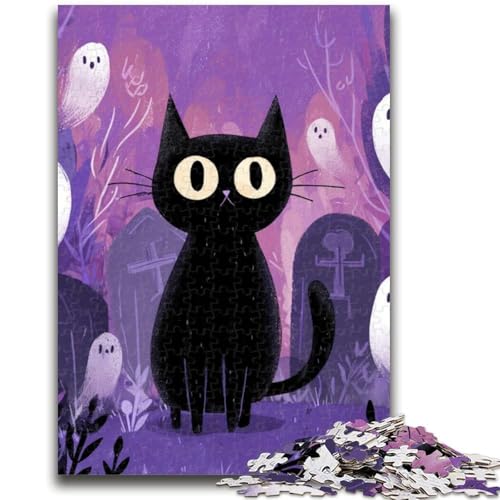 Puzzle mit 1000 Teilen für Teenager, Kunst, Schwarze Katze, Lernspielzeug, Spaß bei Aktivitäten zu Hause, Geburtstagsgeschenk, Reisegeschenke, 26x38cm Puzzle mit 1000 Teilen für Teenager, Kunst, Schwarze Katze, Lernspielzeug, Spaß bei Aktivitäten zu Hause, Geburtstagsgeschenk, Reisegeschenke, 26x38cm von LYXIANY