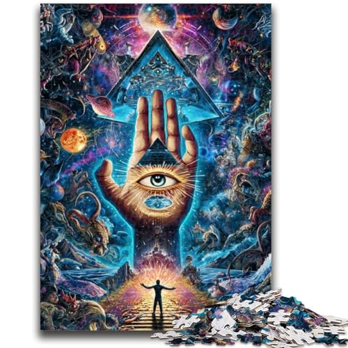Puzzle mit 1000 Teilen für Teenager, Psychedelischer Augenstressabbau, schwierige Herausforderung, gutes Geschenk für die ganze Familie, 26x38cm von LYXIANY