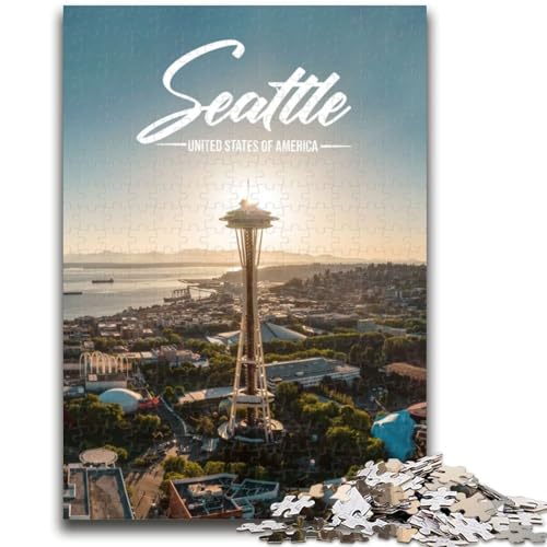 Puzzle mit 1000 Teilen für Teenager, Seattle, ab 14 Jahren, Quizspiel, Spaß für zu Hause, Geburtstagsgeschenk, Reisegeschenk (Größe 50x75cm) von LYXIANY