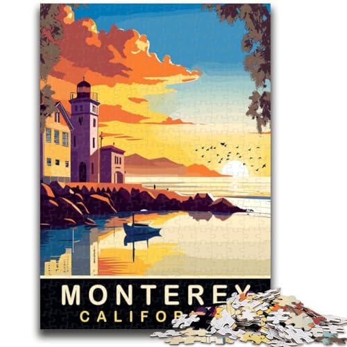 Puzzle mit 1000 Teilen für Teenager, Sonnenuntergang in Monterey, ab 14 Jahren, Quizspiel, Spaß für zu Hause, Geburtstagsgeschenk, Reisegeschenk (Größe 38x26cm) von LYXIANY