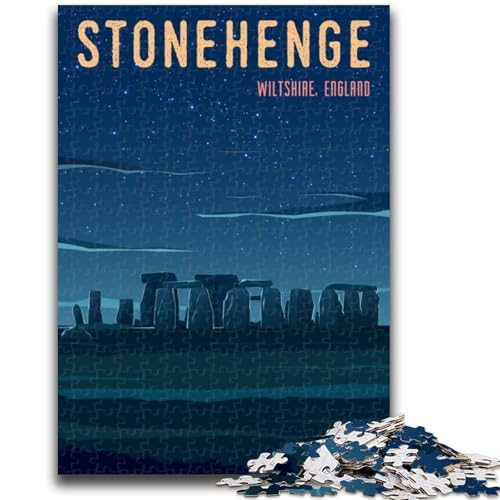Puzzle mit 1000 Teilen für Teenager, Stonehenge, ab 14 Jahren, Quizspiel, Spaß für zu Hause, Geburtstagsgeschenk, Reisegeschenk (Größe 38x26cm) von LYXIANY