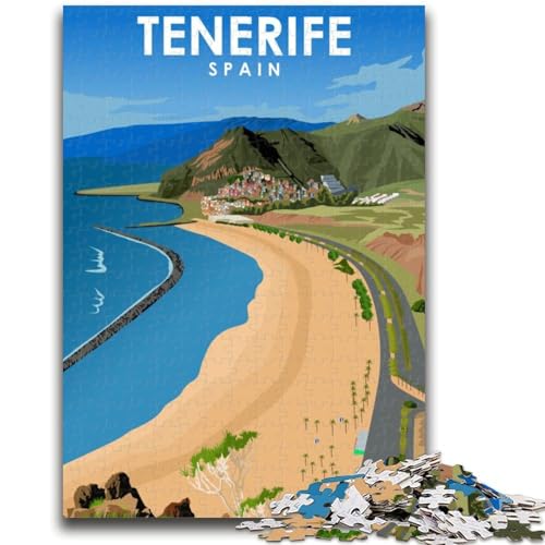 Puzzle mit 1000 Teilen für Teenager, Teneriffa, Spanien, Reisekunst, für Kinder ab 14 Jahren, Quizspiel, Spaß für zu Hause, Aktivitäten, Geburtstagsgeschenk, Reisegeschenke (Größe 50x75cm) von LYXIANY