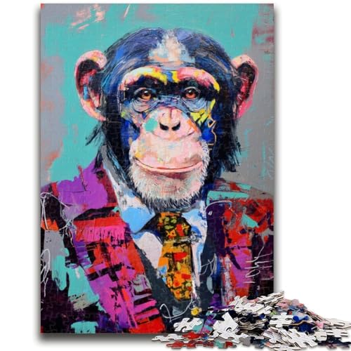 Puzzle mit 1000 Teilen für Teenager, Tieraffe, geeignet für Kinder ab 14 Jahren, anspruchsvolles Spiel, tolles Geschenk zum Spielen, 50x75cm von LYXIANY