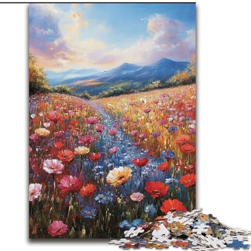 Puzzle mit 1000 Teilen für Teenager, Tulpengarten, für Kinder ab 14 Jahren, entspannendes, intellektuelles Lernspielzeug, tolles Geschenk (Größe 50x75cm) von LYXIANY